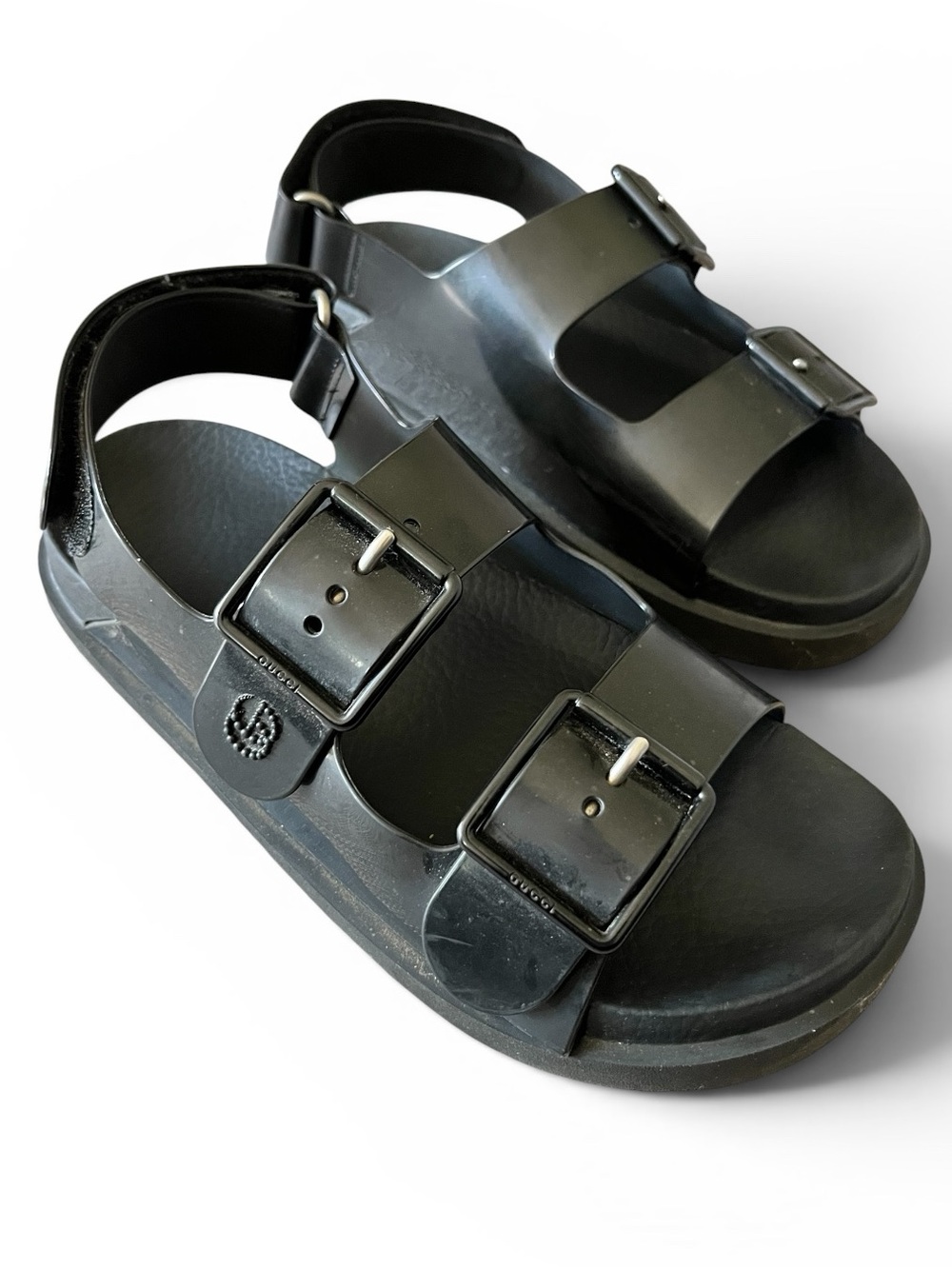 GUCCI Double Strap Chunky Rubber Sandals - Picture 1 of 16